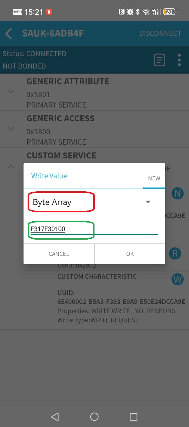 BLE Scanner - Конфигурирование SAUK Beacon