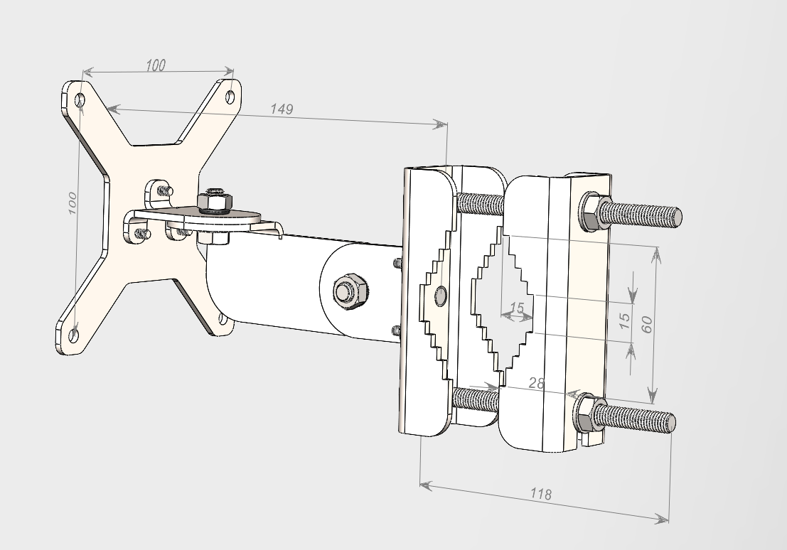 Кронштейн для монтажа UHF RFID-считывателей SAUK